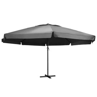Berkfield Home Outdoor Parasol with Aluminium Pole 600 cm Anthracite in Black