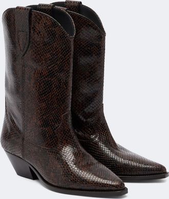 Isabel Marant Duerto snake-effect leather cowboy boots