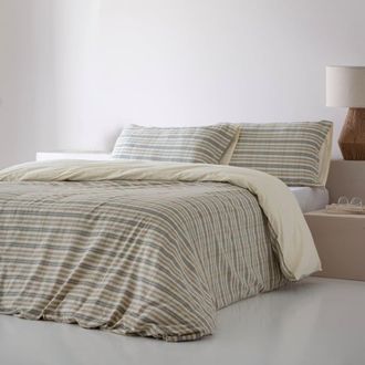 COTTON ARTEAN Funda nórdica 100% algodón jacquard 200 hilos gris 280x240 cama 200