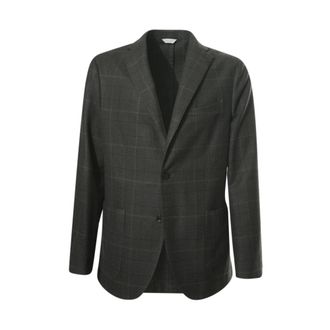 Boglioli Blazers, male, Gray, 2XL, Single-breasted Checked Jacket