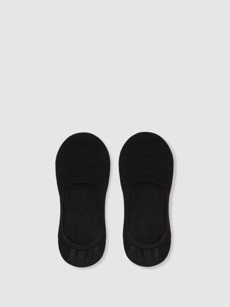 Reiss Rafi Loafer Socks Cotton Plain, Black Size: M & L