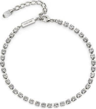 Jimmy Choo London Saeda crystal embellished anklet - women - Silver/Crystal - One Size