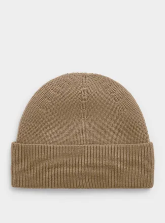 Le 31 Mens Ribbed 100% merino wool Tuque Hat