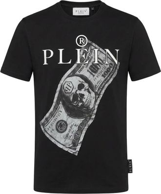Philipp Plein Tops, Heren, Zwart, S, Jersey T-Shirt Dollar