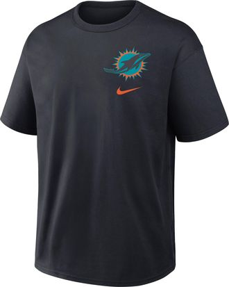 Nike Miami Dolphins Rivalries Collection Max90 Nike Mens NFL T-Shirt in Blue | 04T64FA9P-U99