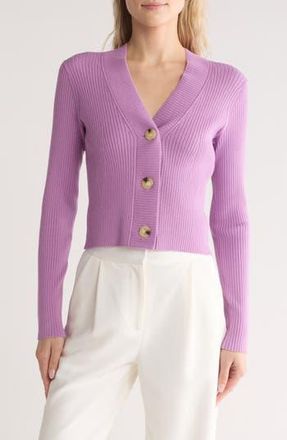 Vince Rib Cardigan in Amarena at Nordstrom Rack, Size Large