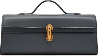 Savette Symmetry Slim Leather Pochette - Dark Blue - One Size