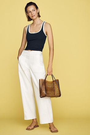 Maeve Mid-Rise Tapered Jeans