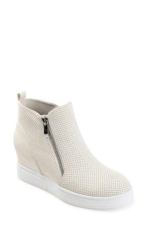 Journee Collection JOURNEE Pennelope Wedge Heel Sneaker in Ivory at Nordstrom Rack, Size 11