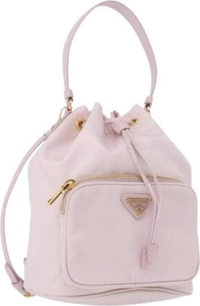 Prada Pre-owned Backpacks, female, Pink, Size: ONE SIZE Pre-owned Vintage Nylon Hand Bag