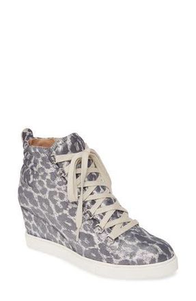 Linea Paolo Fenton Wedge Sneaker in Silver Suede at Nordstrom Rack, Size 9.5