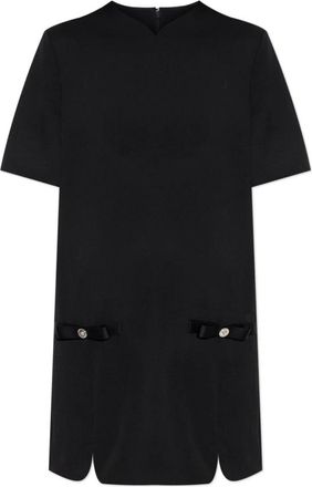 Versace Kleedjes, Dames, Zwart, XS, Wol, Wollen Jurk