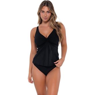 Sunsets Forever Tankini Swimsuit Top - D Cup in Black at Nordstrom, Size 32