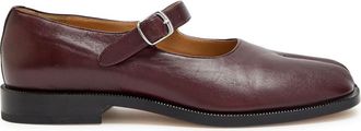 Maison Margiela Tabi Leather Mary Jane Flats - Burgundy - 39 (IT39 / UK6)