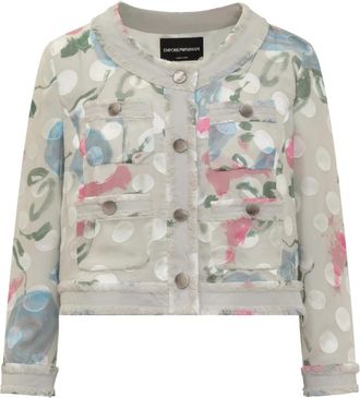 Emporio Armani Cropped Jacket - Dames - Blazers - Veelkleurig - 2XL - Leer - Jassen
