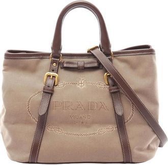 Prada Pre-owned Prada Canvas Canapa Logo Bow Satchel Ladies 9G1TT8VUNBLKO7JC
