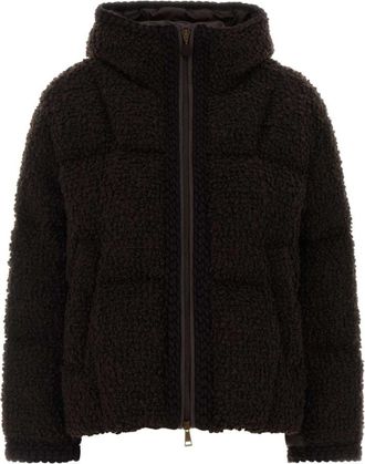 Moncler Dark Brown Textured Hood Jacket