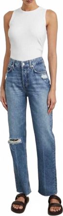 Rails Womens Topanga High Rise Straight Jeans In Vintage Sapphire Distress