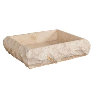 Wanda Collection Lavabo encimera rect&aacute;ngulo de m&aacute;rmol n&aacute;poles crema