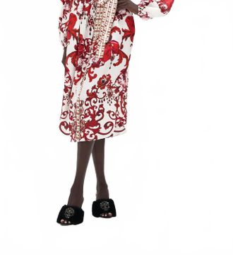Camilla Blouson Sleeve Midi Dress In Crown Of Thorns