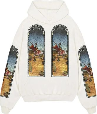 Who Decides War by Ev Bravado Felpa con cappuccio Stained Glass White Who Decides War x EST Gee - Bianco
