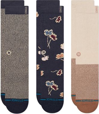 Stance Botanical Bliss 3-Pack Assorted Crew Socks in Navy at Nordstrom, Size Large