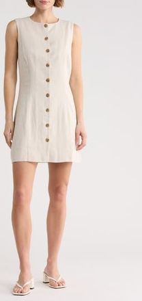Leith Linen Blend Minidress in Beige Pumice at Nordstrom Rack, Size X-Large