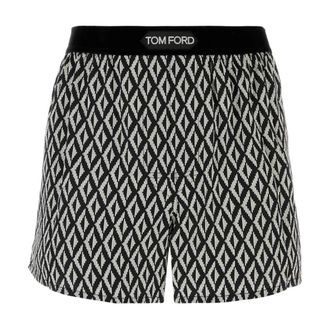 Tom Ford Bottoms, male, Multicolor, Size: L Printed stretch satin boxer