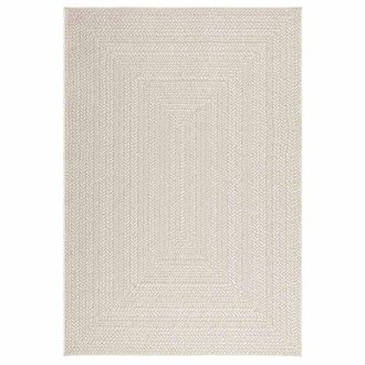 Berkfield Home Rug ZIZUR Cream 140x200 cm Jute Look Indoor & Outdoor | Size: Medium