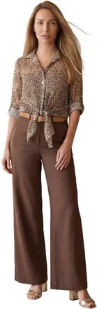 Jessica London Sheer Georgette Mega Tunic in Neutral Animal Print at Nordstrom, Size 30