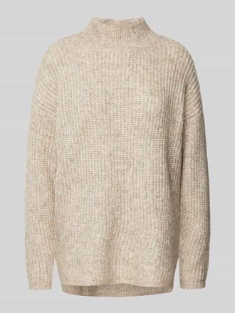 QS by s.Oliver Strickpullover mit Stehkragen und Woll-Anteil in Beige, Größe XL