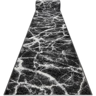 RugsX Rugsx - Alfombra De Pasillo Bcf Morad M&aacute;rmol Antracita / Negro 60 Cm Black 60x1400 Cm