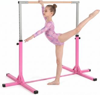 OEM Barra De Gimnasia Para Ni&ntilde;os De +3 A&ntilde;os Barra De Entrenamiento Altura Ajustable 92-150 Cm Carga 75 Kg 194x121x150cm Rosa