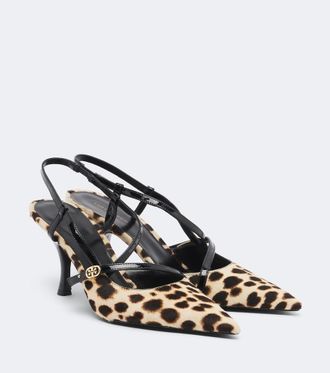 Tory Burch Salones destalonados Double T de pelo