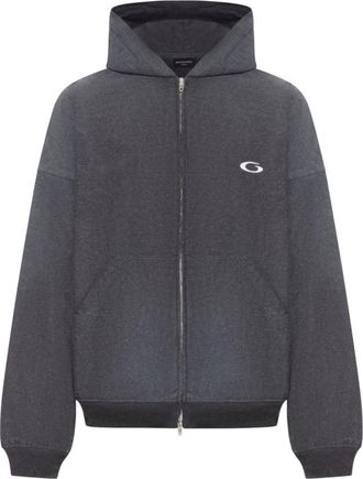 Balenciaga Grijze Trompe loeil Sweater - Heren - Vesten met rits - Grijs - S - Hoodies & sweatvesten
