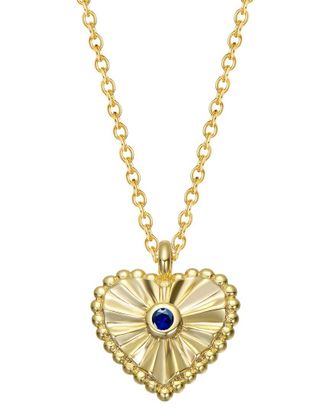 Rachel Glauber 14K Plated Cz Heart Necklace
