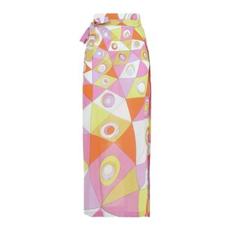 Pucci Beachwear, female, Multicolor, Size: XS Sheer Wrap-style Pareo Skirt