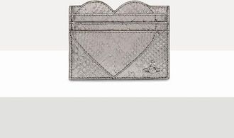 Vivienne Westwood Heart Card Holder Python-effect Emboss Iron One Size Women