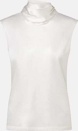 Bottega Veneta Scarf-detail silk-blend satin top