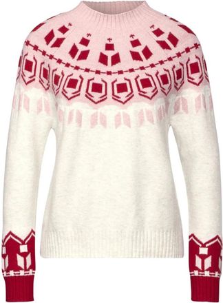 Street One Jacquard trui - Dames - Truien - Veelkleurig - Maat: L Katoen