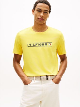 Tommy Hilfiger Mens Hilfiger Box Logo T-Shirt - Yellow - XXXL