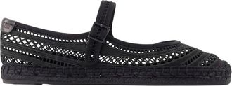 Tory Burch Schoenen, Dames, Zwart, 36 EU, Katoen, Open Weave Espadrille