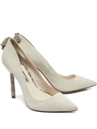 Sophia Webster embellished suede pumps - Neutrals