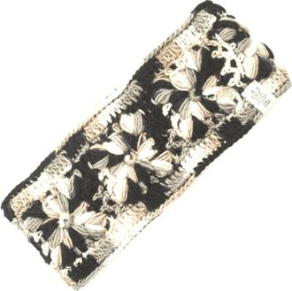 Nirvanna Designs Flower Crochet Headband- MULTIs in Black/white/oatmeal at Nordstrom