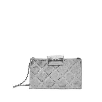 Tory Burch Tory Burch, Clutches, female, Gray, Size: ONE SIZE Kira Diamond Quilt Clover Chain Wallet