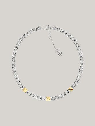 Tommy Hilfiger Collar de cadena barbada chapado en oro