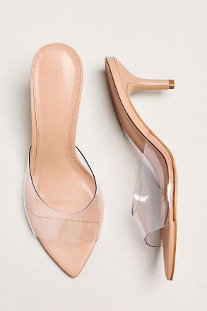 Maeve PVC Pointed-Toe Mule Heels