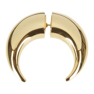 Marine Serre Geregenereerde Tin Moon Stud Oorbellen - Dames - Oorbellen - Geel - ONE Size - Accessoires