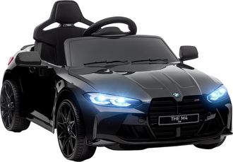 OEM Coche De Bater&iacute;a Para Ni&ntilde;os 12v Bmw M4 Con Mando A Distancia Faros Bocina M&uacute;sica Velocidad 3-5 Km/h Negro