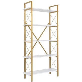 Libreria Aglaia Bianco E Tortora 35x30x161cm - Scaffale Ufficio Multiuso Con Ripiani - Foto 8